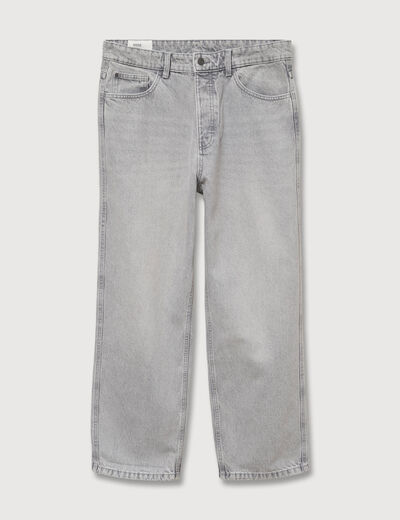 Jeans large 5 poches longueur 32 denim gris clair homme