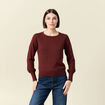 Pull manches longues marron femme