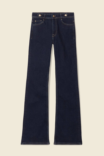 Jeans flare 5 poches denim brut rinse femme