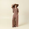 Blouse manches courtes fluide violet femme