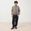 Blouson doubl&eacute; manches longues taupe homme