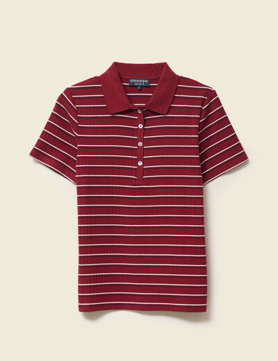 T-shirt cintré manches courtes rouge cerise femme