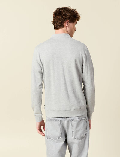 Sweat manches longues brod&eacute; gris homme