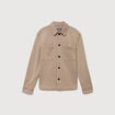 Surchemise manches longues col am&eacute;ricain taupe homme