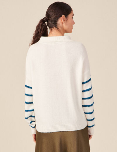 Pull camionneur ecru femme