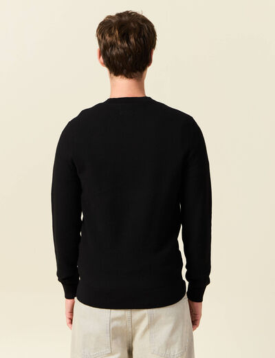 Pull col V noir homme