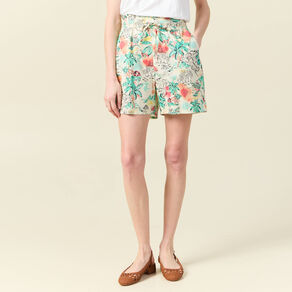 Short droite taille haute blanc femme