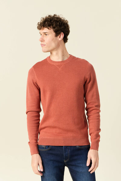 Pull manches longues rouge homme