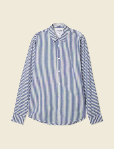 Chemise manches longues bleu marine homme