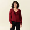 Blouse manches longues rouge foncé femme