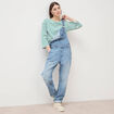 Salopette en jean denim stone femme