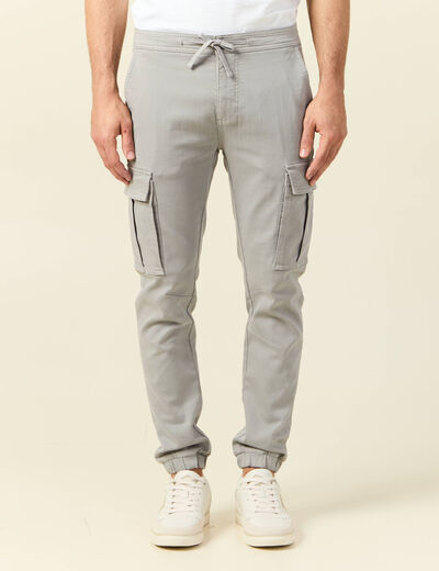 Pantalon battle bas resserré gris homme
