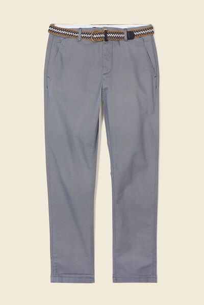 Pantalon chino straight bleu homme