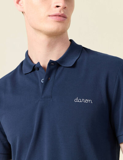 Polo manches courtes bleu marine homme