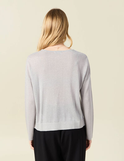 Pull manches longues gris clair femme