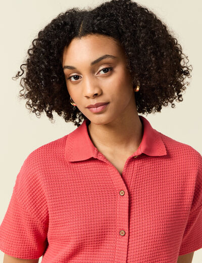 Polo éco-responsable rouge femme