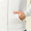 Sweat &agrave; capuche manches longues gris homme