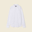 Chemise cintr&eacute;e en coton manches longues blanc homme