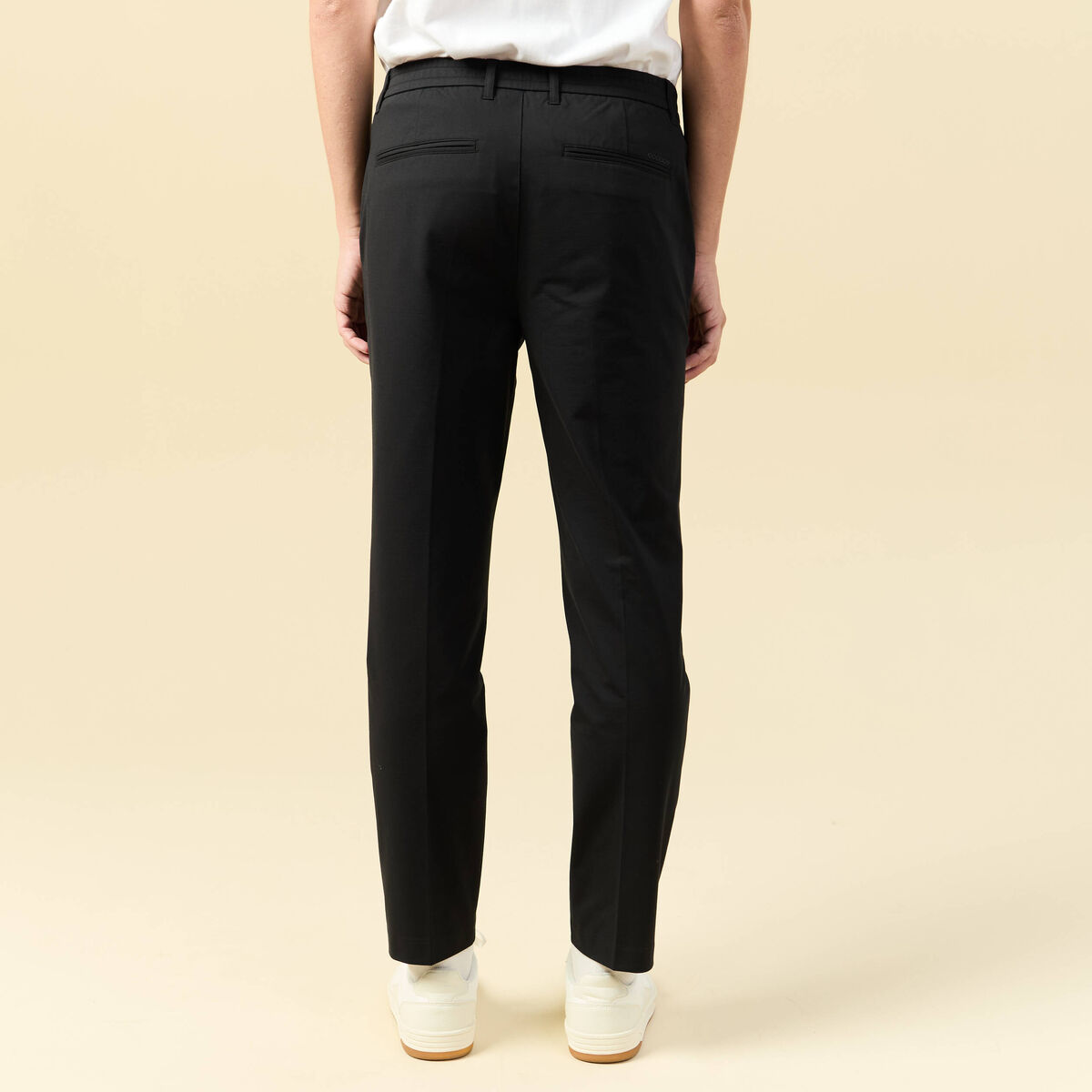 Pantalon chino stretch noir homme