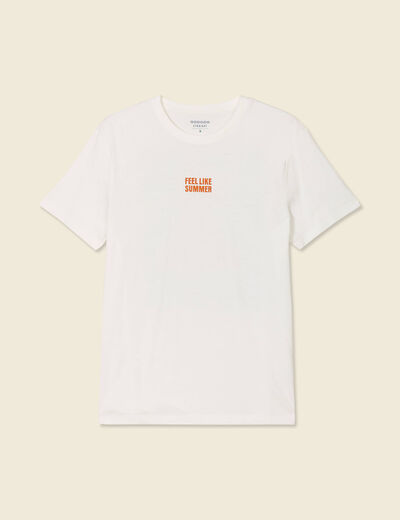 T-shirt manches courtes ecru homme