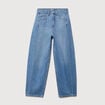 Jeans barrel taille haute broderie denim used femme