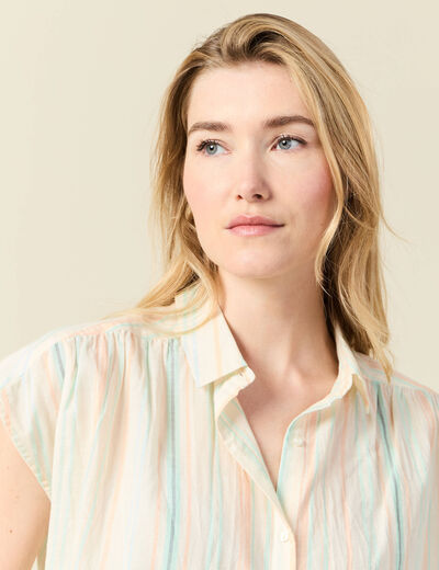 Blouse manches courtes blanc femme