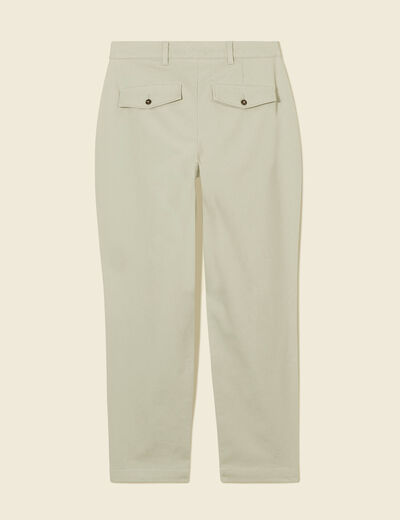 Pantalon chino fluide vert olive femme