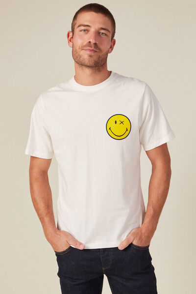 T-shirt SmileyWorld ecru homme