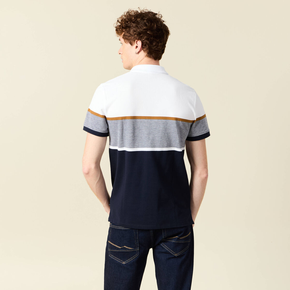 Polo manches courtes blanc homme