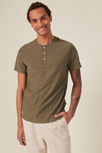 T-shirt éco-responsable vert kaki homme