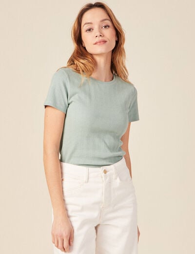 T-shirt manches courtes vert pastel femme