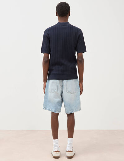 Polo manches courtes bleu marine homme