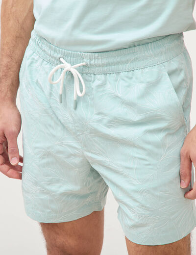Maillot de bain avec broderie doubl&eacute; bleu gris homme