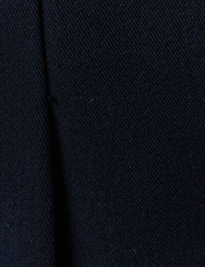 Pantalon carotte ceinturé bleu marine femme