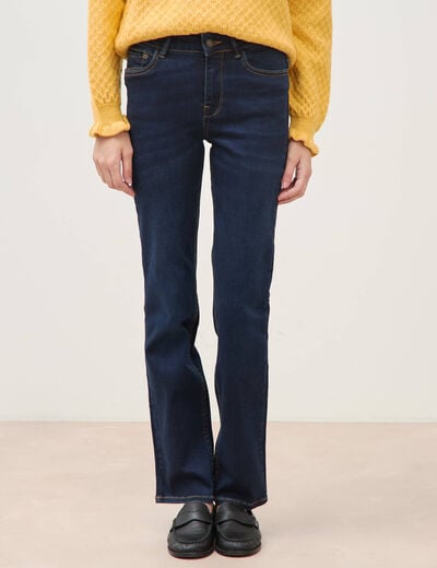 Jeans regular taille haute denim brut femme