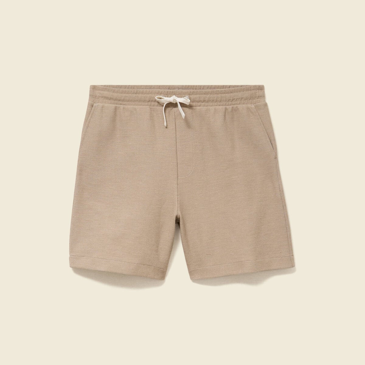 Short droit avec cordon beige homme