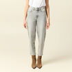 Jeans barrel slouchy taille haute 7/8ème denim gris clair femme