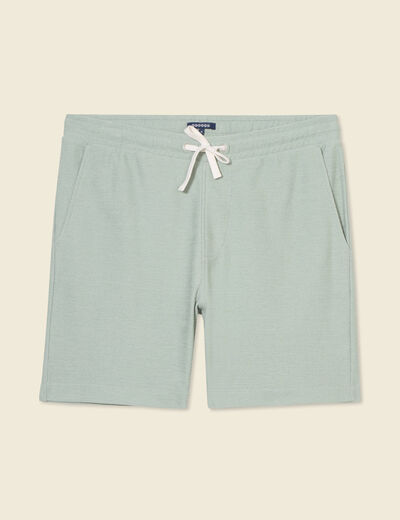 Short droit avec cordon vert olive homme