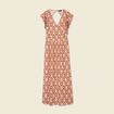 Robe longue droite fluide terracotta femme