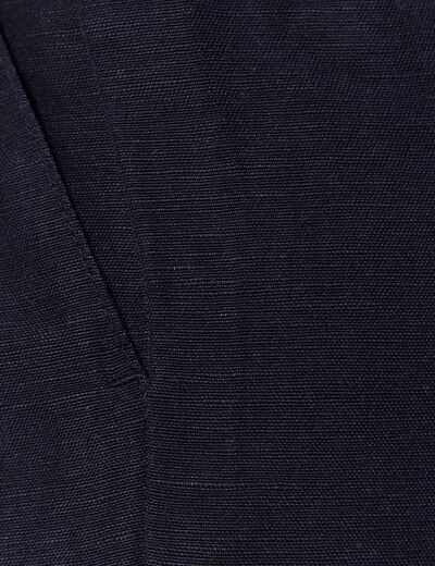 Pantalon large à pinces bleu foncé femme