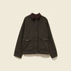 Parka oversize courte col classique vert kaki femme