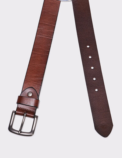 Ceinture en cuir marron homme