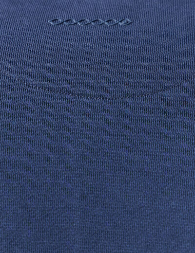 Sweat col rond manches longues en coton bleu marine homme