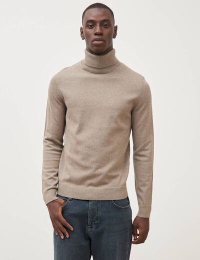 Pull manches longues vert kaki homme