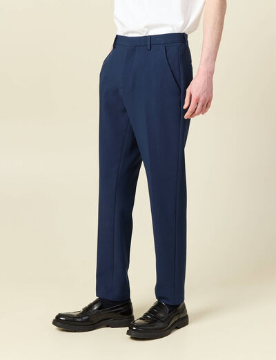 Pantalon slim cigarette bleu marine homme