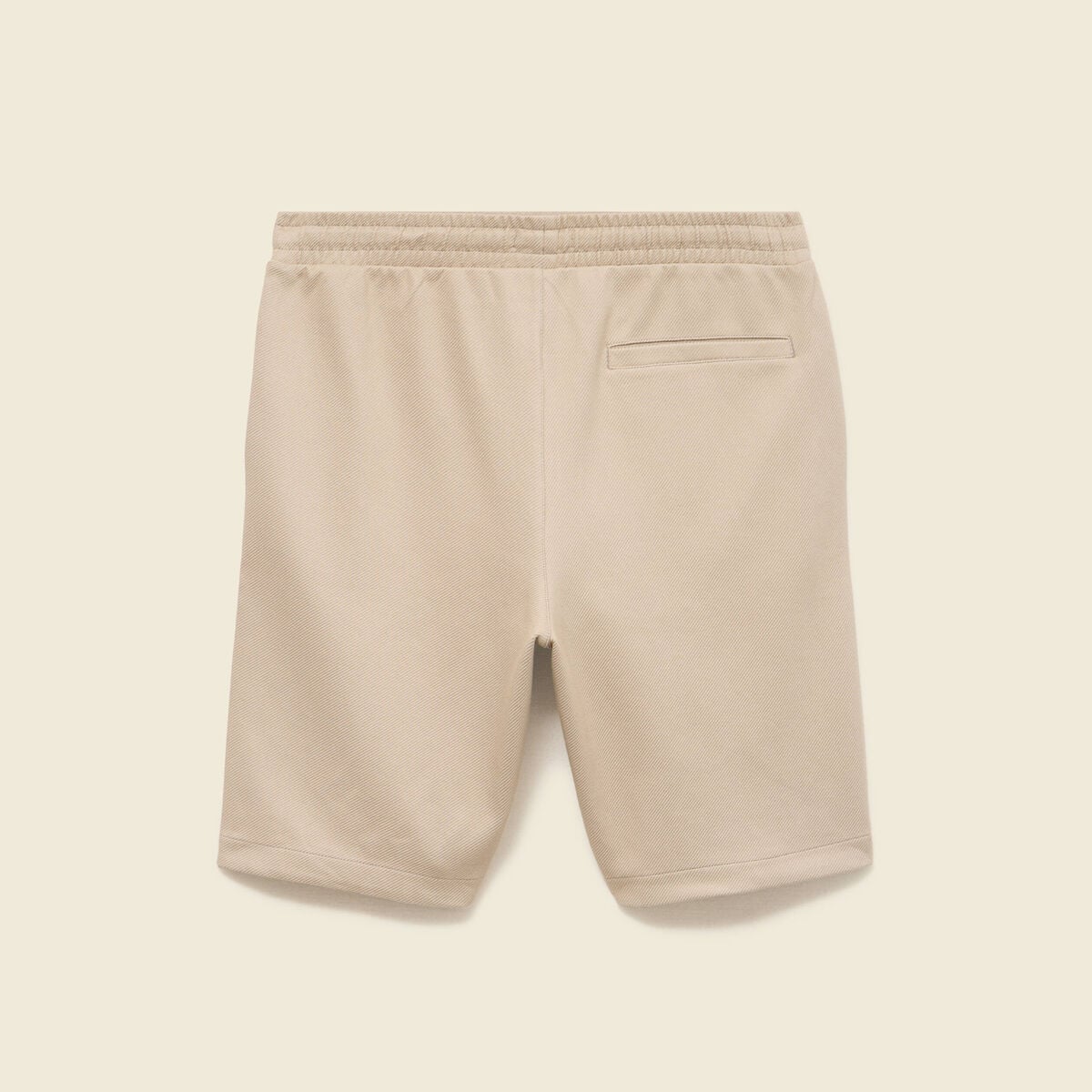 Bermuda droit &eacute;lastiqu&eacute; beige homme