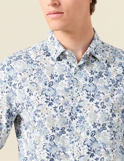 Chemise à manches longues blanc homme