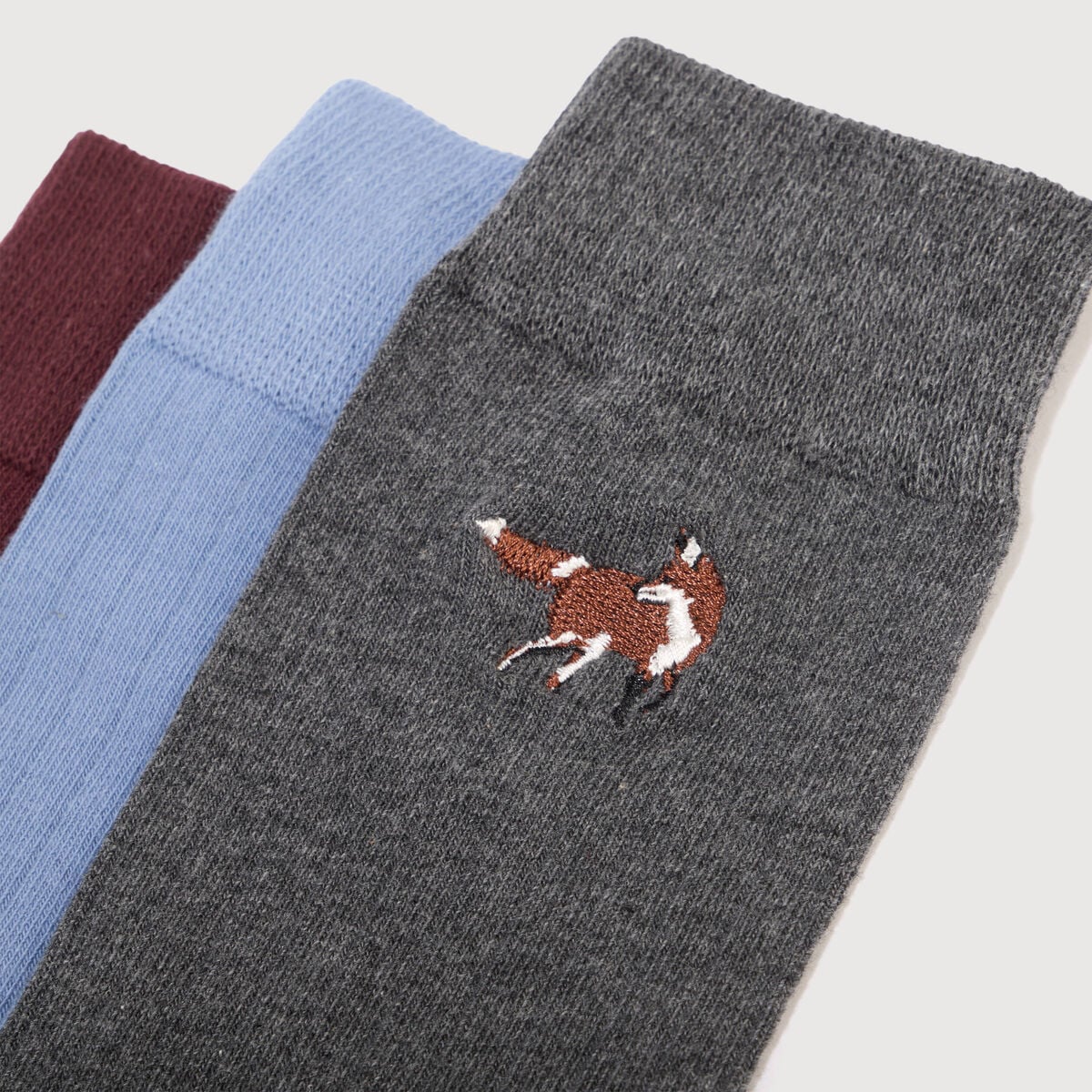 Lot de 3 paires de chaussettes hautes prune homme
