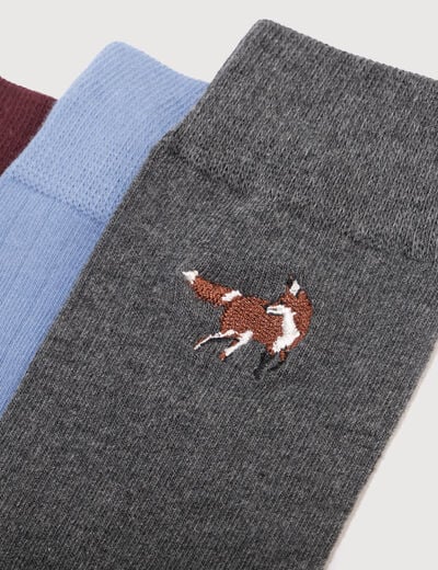 Lot de 3 paires de chaussettes hautes prune homme
