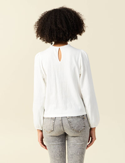 T-shirt manches longues ecru femme